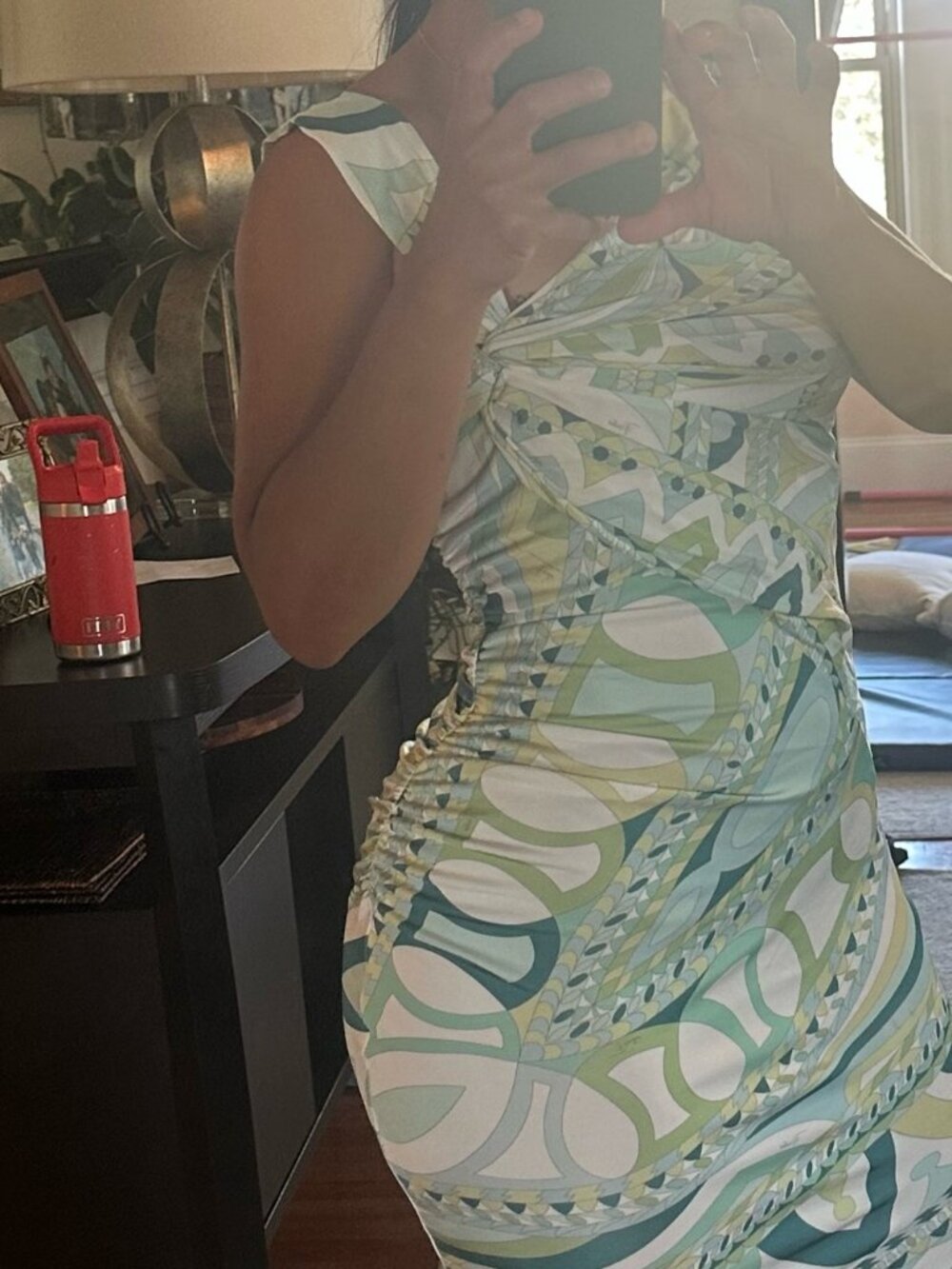 Authentic Emilio Pucci Green Patterned Mini Bodycon Dress - Picture 5 of 14